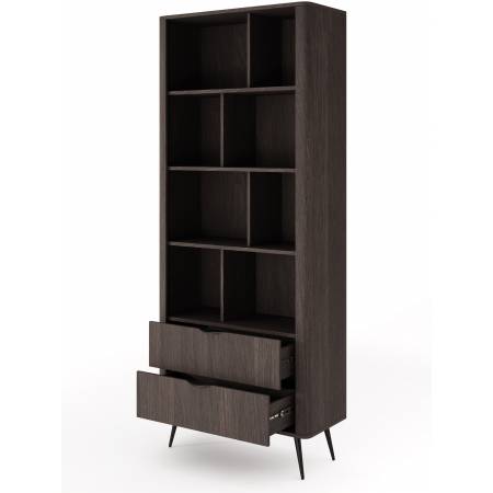 Nowoczesny regał z szufladami VIRGO dąb dunin + czarny